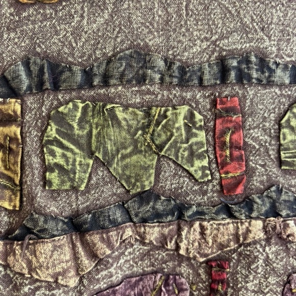 SACRED THREADS Cotton Embroidered Jacket Boho Artsy Animals Elephants Giraffes M - Picture 4 of 16